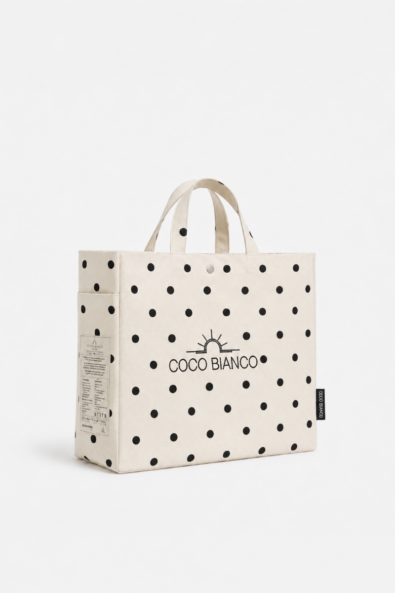 COQO BIANQO BAG BEYAZ SİYAH PUANTİYELİ