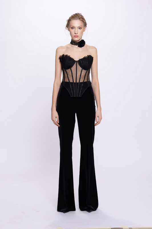 Shell Black Corset
