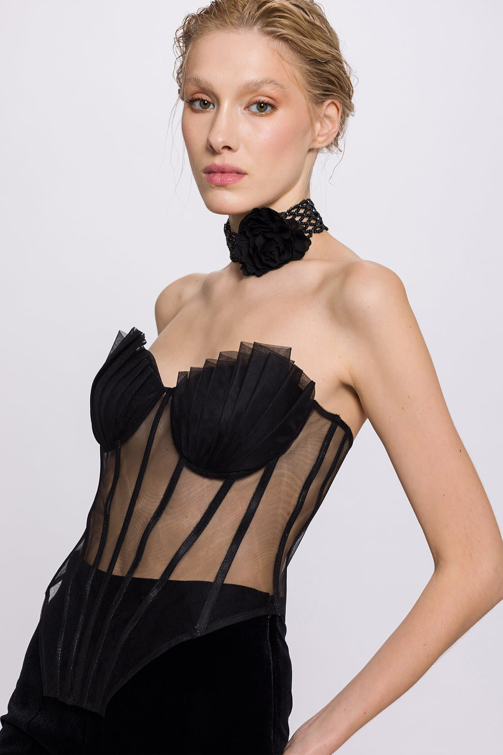 Shell Black Corset