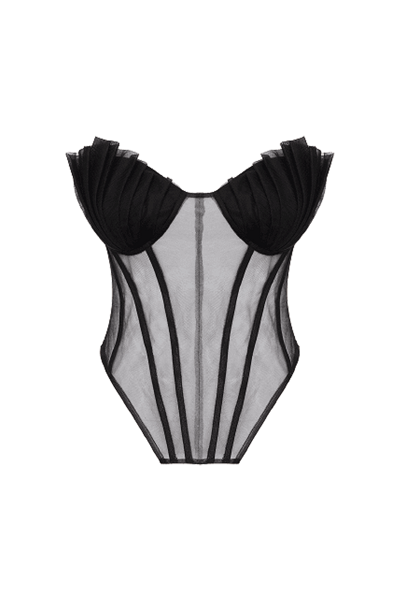Shell Black Corset