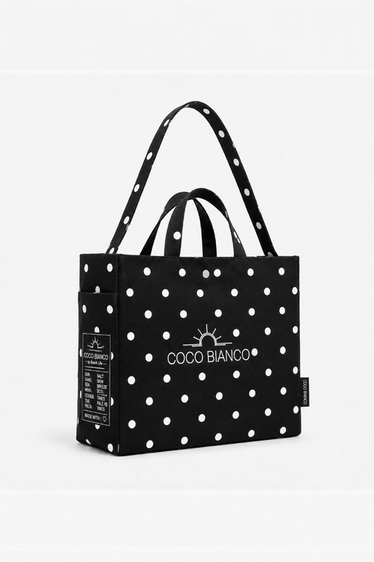 COQO BIANQO BAG SİYAH BEYAZ PUANTİYELİ