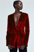 Sara Velvet Red Blazer